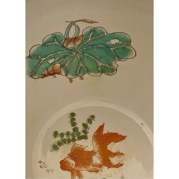 VintageMandarin Family Porcelain Fishbowl Planter Chinese Vase Hand Painted - Picture 6 of 12